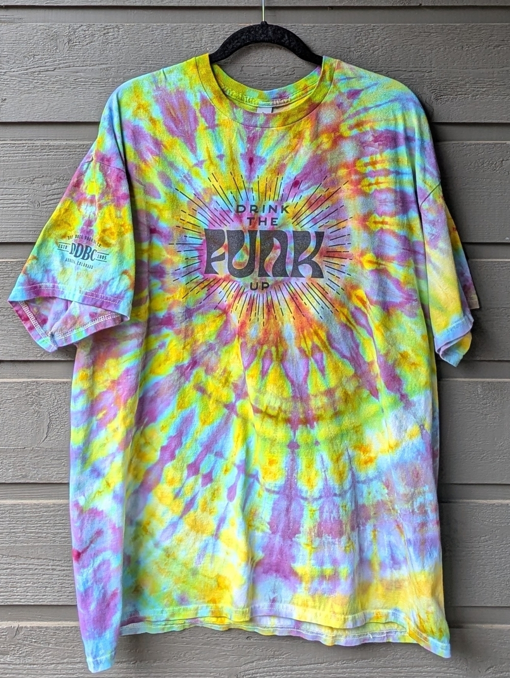 Dry Dock Brewing Co Psychedelic Tie Dye Drink The Funk Up T-Shirt 2XL Unisex